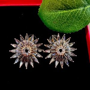 Crystal flower earrings